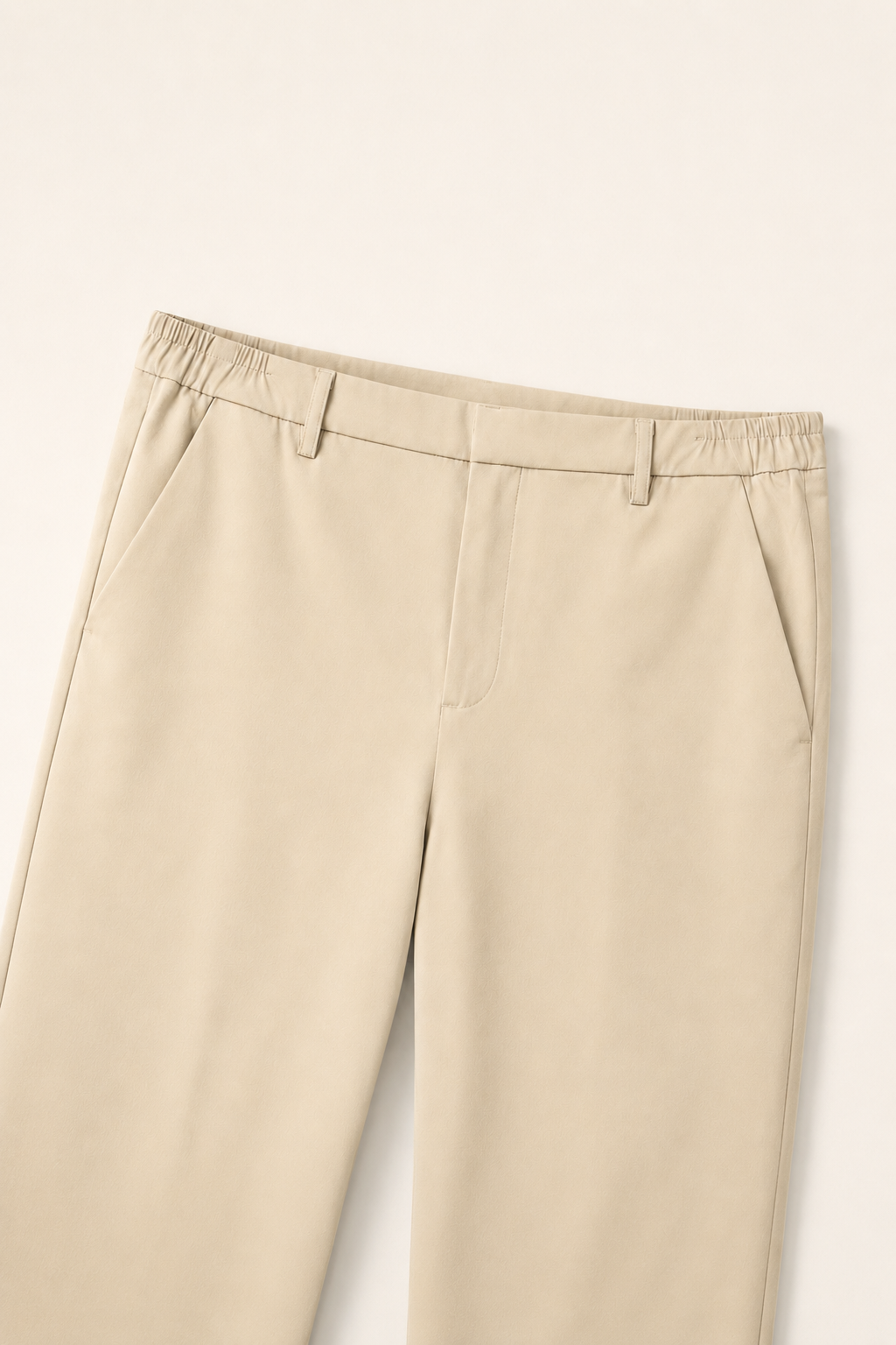VELLINI Beige Slim Straight Cotton-Blend Trousers