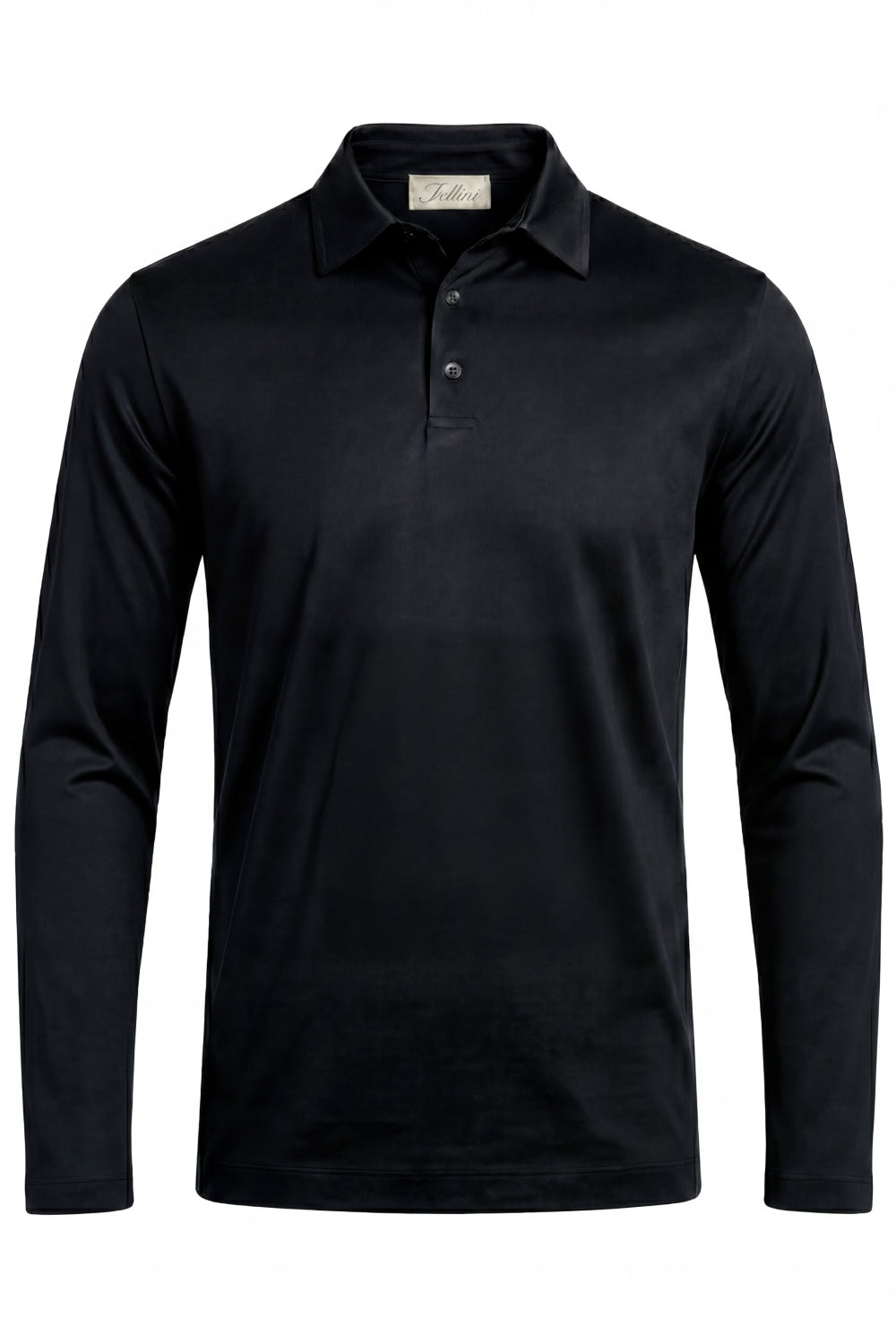 The Lorenzo Long-Sleeve Polo Black