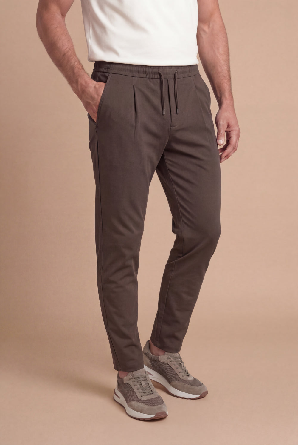 Sorrento Tailored Leisure Trouser Mocha Brown