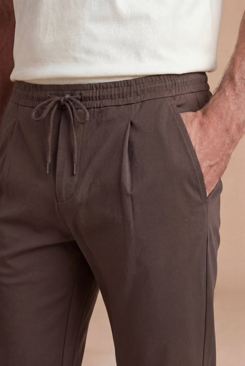Sorrento Tailored Leisure Trouser Mocha Brown