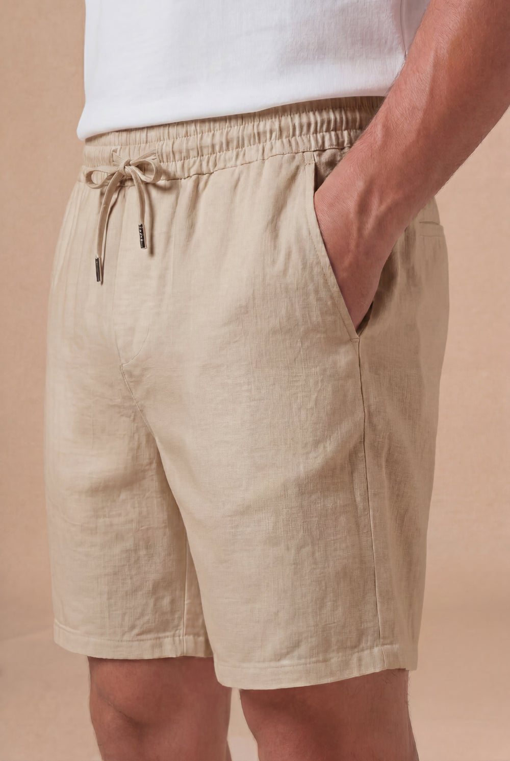 The Como Linen Short Sand Beige