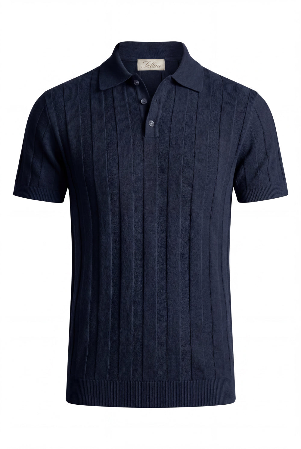 The Bellagio Ribbed Knit Polo Deep Navy