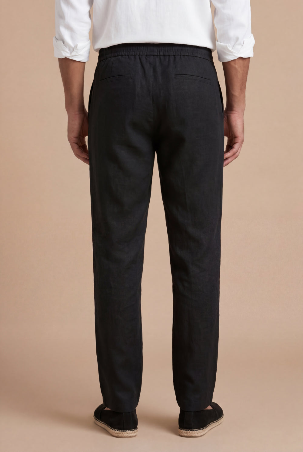 The Portofino Linen Trouser Black