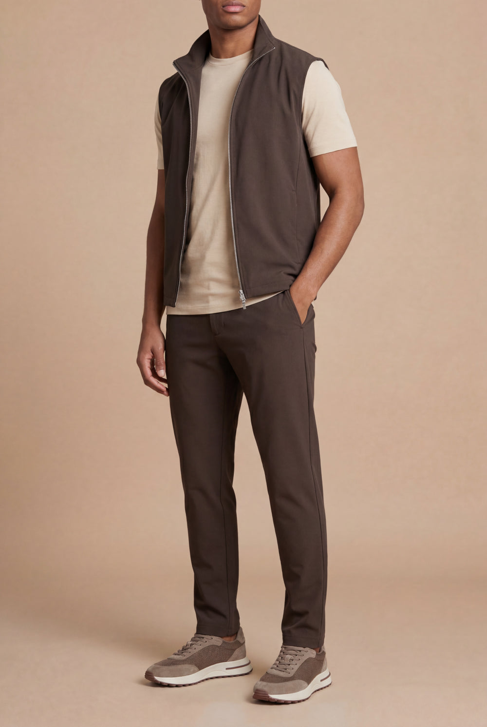 Valerio Body Warmer Vest Brown