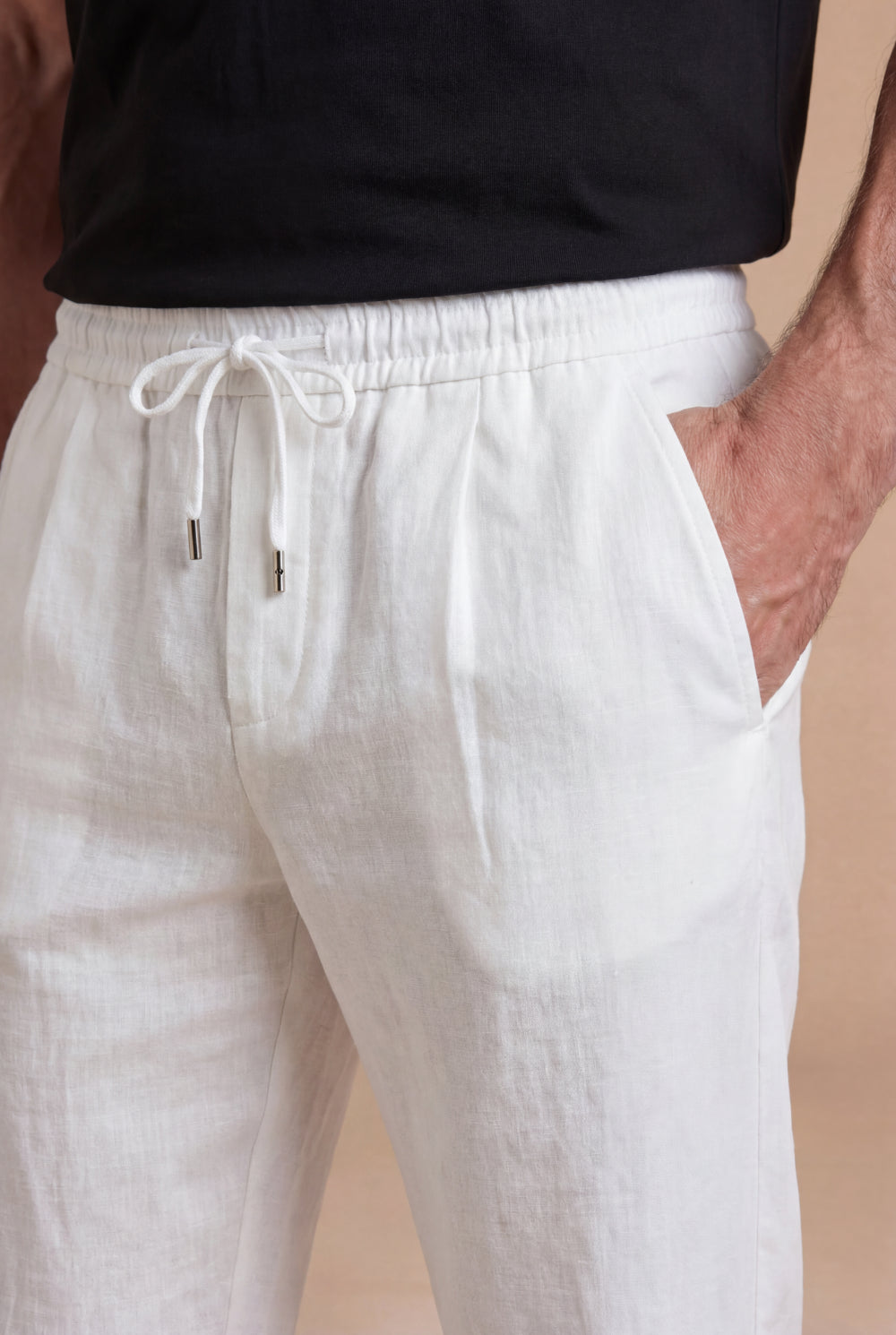 The Portofino Linen Trouser White