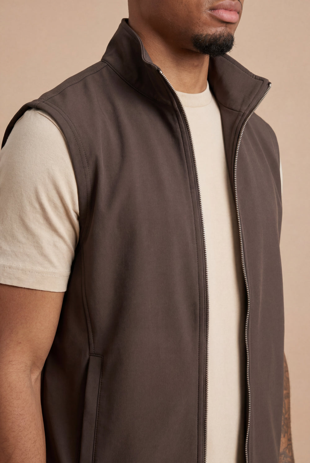 Valerio Body Warmer Vest Brown