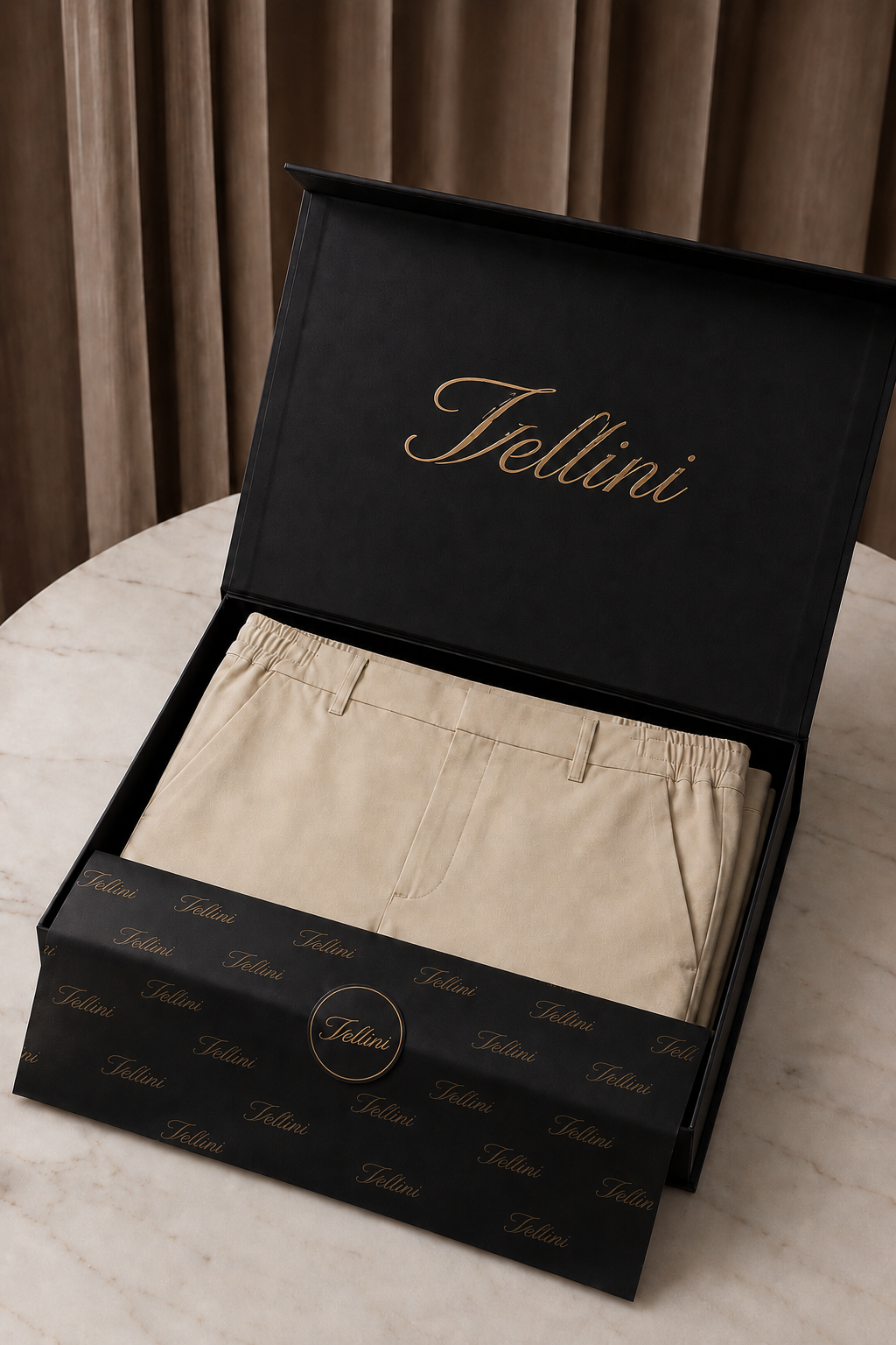 VELLINI Beige Slim Straight Cotton-Blend Trousers