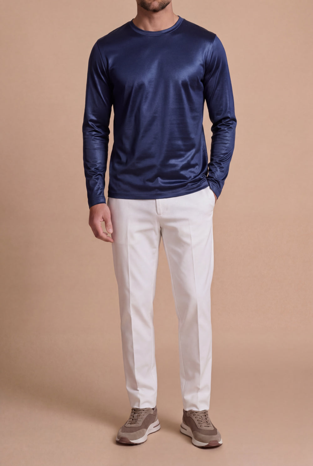 Imperiale Long-Sleeve T-Shirt Navy Blue