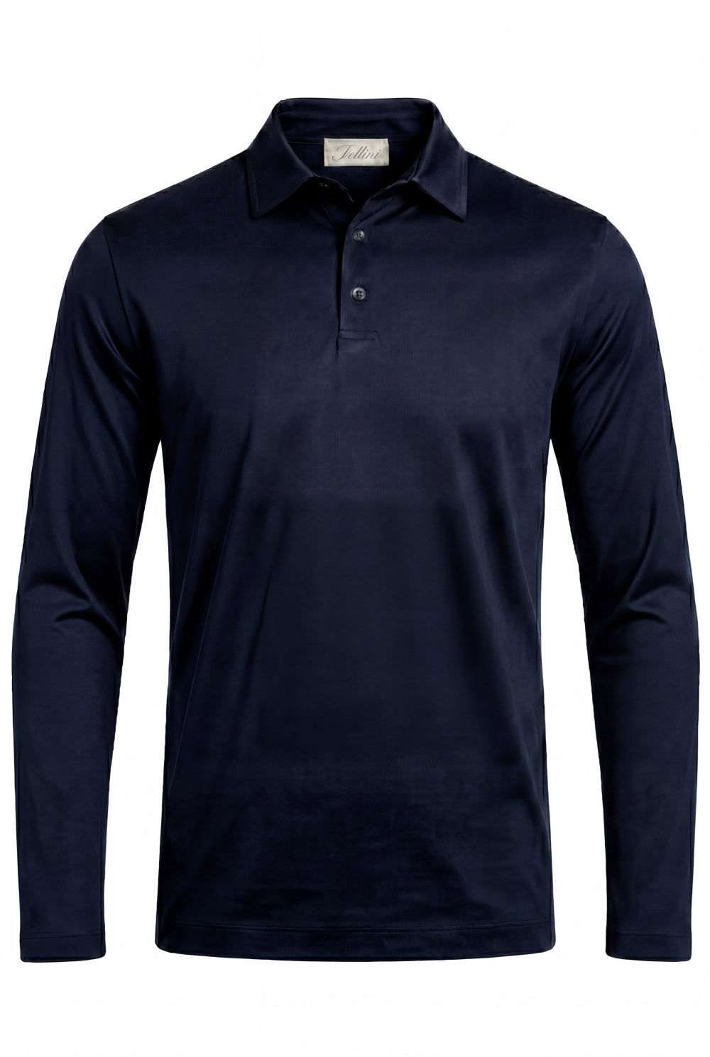 Lorenzo Long-Sleeve Mercerized Polo Deep Navy