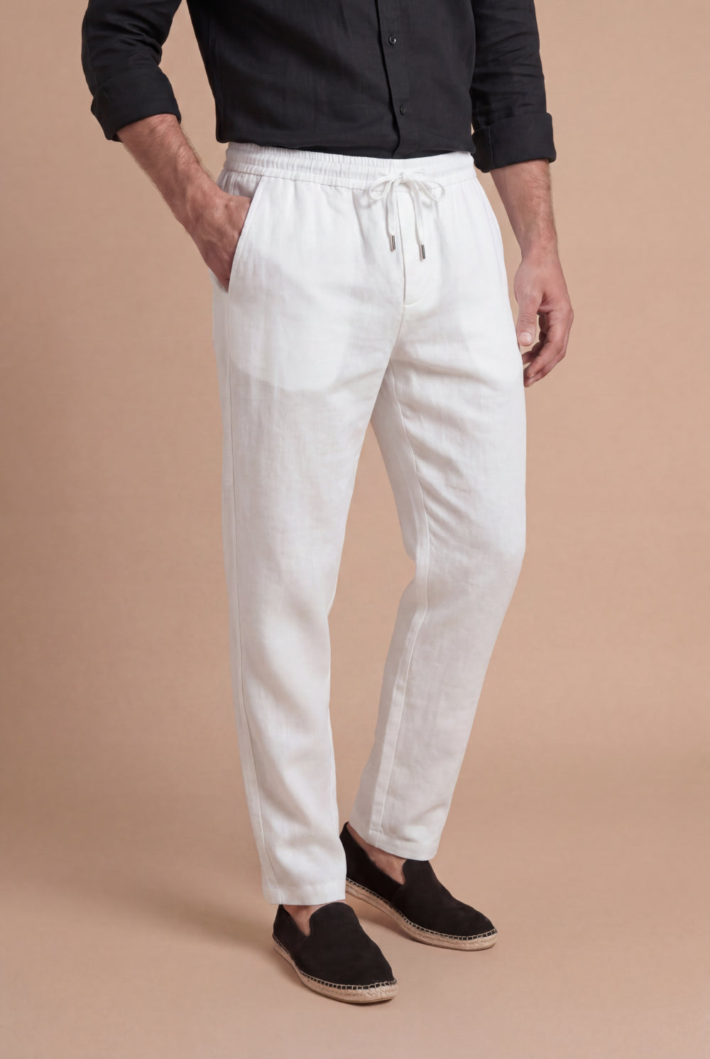 The Portofino Linen Trouser White