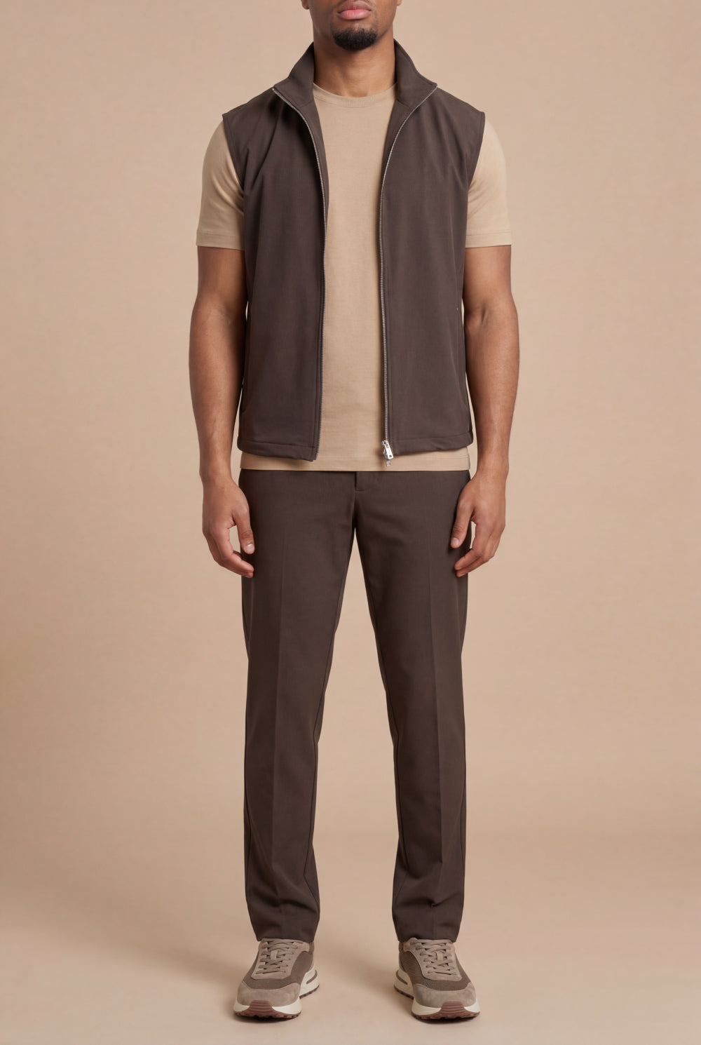 Valerio Body Warmer Vest Brown