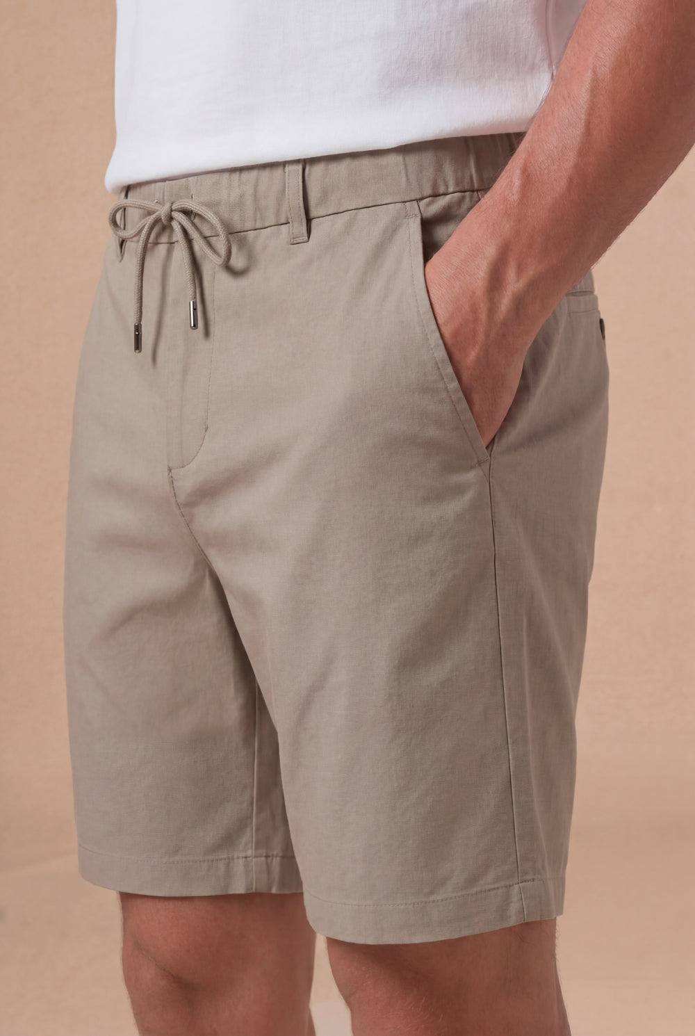 Luca Drawstring Short Beige