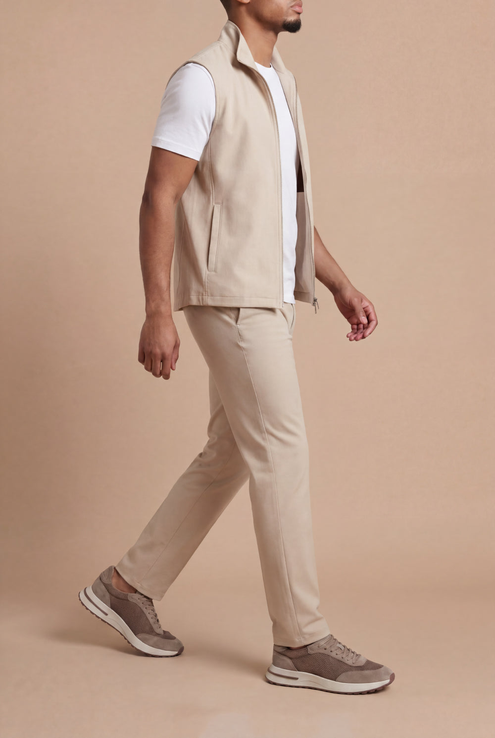 Valerio Body Warmer Vest Ecru Beige